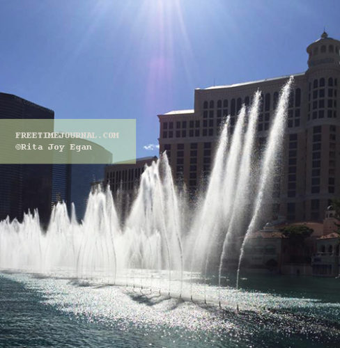 Fountains dance outside the Bellagio