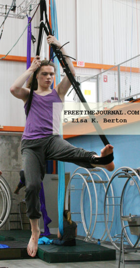 Isaac practices at New England Center for Circus Arts